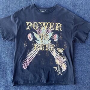 Dr Hood Shirt Mens 2XL Black Power To Rule Graphic Skull Marijuana